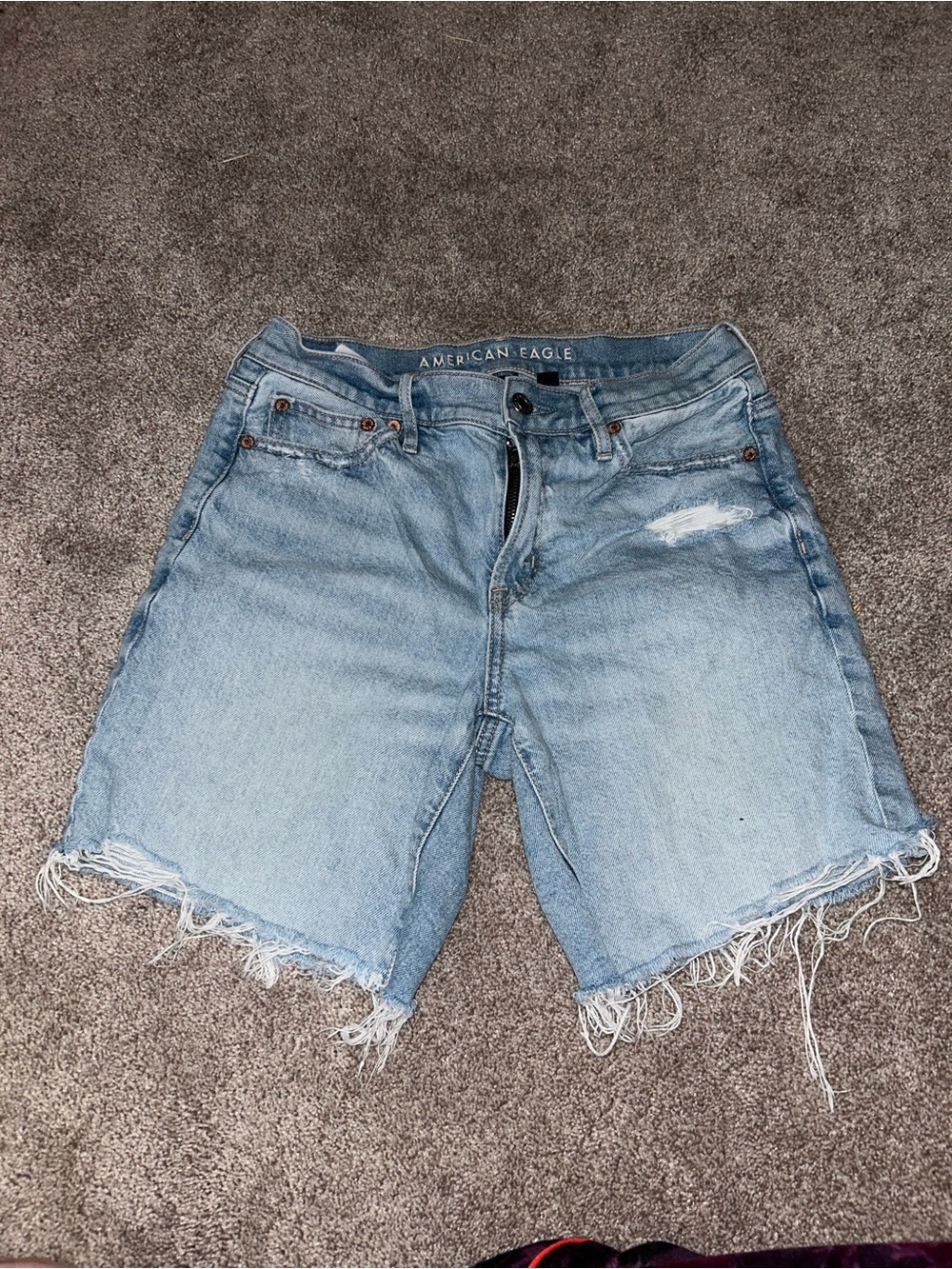 New Women’s American Eagle Light Blue High-Rise Denim Shorts